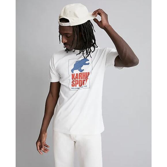 MADEWELL Mens Karhu Helsinki Sport Graphic Tee XXL White Short Sleeve NK901 NWT - Picture 1 of 11